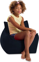 Posh Creations Structured Comfy Bean Bag Chair for Gaming, Reading, and Watching TV, Newport Chair, Microsuede - Navy Blue by TinyTreasures Baby Boutique