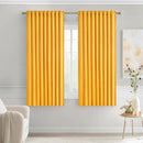 MIULEE Yellow Back Tab Blackout Curtains 63 Inch Length 2 Panels Set for Living Room Bedroom Privacy, Rod Pocket/Pinch Pleat Thermal Insulated Room Darkening Pleated Light Blocking Drapes by TinyTreasures Baby Boutique