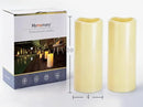 Homemory 4" x 10" Large Waterproof Outdoor Flameless Candles, Battery Operated LED Pillar Candles with Remote and Timers for Indoor Outdoor Lanterns, Long Lasting, Dark Ivory, Set of 4 by CozyNest Decor