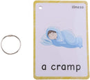 SANTSUN 14 Illness & Disease Expression English Flash Cards, Study Cards (4.72 x 3.54 Inch) with 1 Ring, Pocket Laminated Flashcards for Ages Pre-K & K by TinyTreasures Baby Boutique