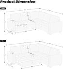 Belffin Modular Sectional Sleeper Sofa with Pull Out Couch Bed Velvet Convertible L Shaped Sectional Couch for Living Room Apartment Black
