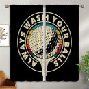 Golf Blackout Curtains for Boy Girl Room Darkening Decor,Sport Theme and White Motto Dark Background Bedroom Living Room Home Rod Pocket Thermal Insulated Window Curtain/Drapes Panel,84x63 Inch… by TinyTreasures Baby Boutique
