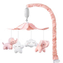FEISIKE Baby Crib Mobile for Girls Boys with 3 Modes Digital Musical Motor（Rotating Only, Music Only, Rotating & Music, 35 Lullabies, Pink Elephant Nursery Mobile, Knob Type by TinyTreasures Baby Boutique