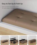 Storage Ottoman Bench, Folding Ottoman Foot Rest, End of Bed Bench,Storage Chest, for Living Room, Bedroom, Hallway, Entryway, Holds up to 700 lb (BROWN1, 43") by CozyNest Decor