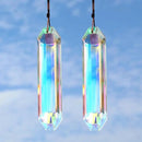 2 Pack 5" Large Crystal Sun Catchers, HYBEADS Hanging Ornaments for Windows Retangle Prism Suncatchers for Garden Home Decor Office Living Room Windows Crystal Rainbow Maker by GreenHaven Gardens