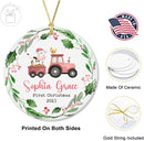 Unifury Personalized Baby First Christmas Ornament 2024, Adorable Keepsake for Babies First Christmas Tree, Holiday Decor for Celebrating Ceramic Babys 1st Christmas Ornament 2024, Farm Animal by TinyTreasures Baby Boutique