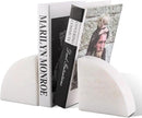 Marble Bookend for Shelves, Non-Skid Bookends for Heavy Books, Heavy Duty Book Stopper for CDs, Luxury Book Shelf Holder, Quarter Circle Design Book Ends Decorative, Namib Fantasy, Set of 2 by CozyNest Decor