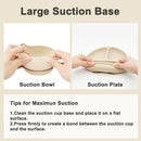 Silicone Baby Feeding Set | Baby Led Weaning Supplies Includes Suction Bowls and Divided Plates, Adjustable Bib, Baby Utensils Spoons and Forks,Cup | Baby Feeding Essentials (Beige) by TinyTreasures Baby Boutique