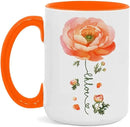Ranunculus Lover Accent Mug, Novelty Flower Themed Coffee Cup 11oz 15oz, Customized Ranunculus Floral Mug With Name, Personalized Flower Decorative Cup, Gift For Birthday by CozyNest Decor