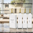 Olive Oil Dispenser Bottle for Kitchen, 16.9oz Soy Sauce Dispenser, UV Protected Oil&Vinegar Cruet Set, Soy Sauce Dispenser (White, Set of 2) by CozyNest Decor