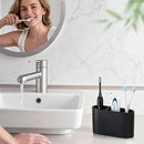 Luxspire Toothbrush Holder, 2 Slots Toothbrush and Toothpaste Holdersfor Bathrooms, Resin Toothbrush Holder Electric Toothbrush Stand for Vanity Countertop, Bathroom Accessories, Matte Black by CozyNest Decor