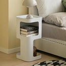 Modern Side Table,Small end Table for Small Spaces,Metal nightstand with Storage Shelf,Space-Saving Bedside Table Accent Table Drink Tables for Living Room,Bedroom.No Assembly Required by CozyNest Decor