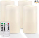 Homemory 6" x 4" Large Waterproof Outdoor Flameless Candles with Remote Control and Timer, Battery Operated Flickering LED Pillar Candles for Indoor Outdoor Lanterns, Porch, Long Lasting, Set of 4 by CozyNest Decor