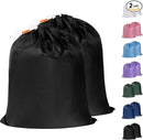 Polecasa Small Heavy Duty Laundry Bag with 130gsm Tear Resistant Fabric and Handles, Easy to Carry Durable Dirty Clothes Drawstring Bag, Perfect for College Dorm, Travel, 2 Pack 21”x24”,Black by TinyTreasures Baby Boutique