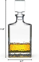 Glass Decanter with Airtight Geometric Stopper - Whiskey Decanter for Wine, Bourbon, Brandy, Liquor, Juice, Water, Mouthwash. Italian Lead-Free Glass (700ml/Crushed Ice) by CozyNest Decor