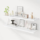 55" Floating Shelves for Wall, 12" Deep Slim White Floating Shelves, Wall-Mounted Shelves for Bedroom, Living Room, Kitchen, Bathroom - Set of 2 by CozyNest Decor