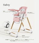 Mallify Convertible High Chairs for Babies and Toddlers, Height Adjustable Baby High Chair, High Chair with Removable Tray, Adjustable Backrest, Portable Baby Dinning Chair with Lockable Wheels by TinyTreasures Baby Boutique