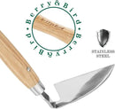 Berry&Bird Japanese Weeder-Scraper-Hoe, 12.67-Inch Gardening Sickle Hoe, Stainless Steel Bent Angle Weeding Sickle, Weeder Hoe with Ergonomic Ash Wood Handle for Weeding, Soil loosening, Digging by GreenHaven Gardens
