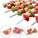 Antallcky 12 Pack Kebab Skewers BBQ Barbecue Skewers Stainless Steel Sticks 23.5 Inch Heavy Duty Large Wide Reusable with NonSlip Ring Handle Ideal for Shish kabob Chicken Shrimp angd Vegetables by GreenHaven Gardens