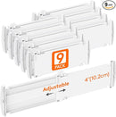Lifewit 9 Pack Drawer Dividers 4" High, 10.5-16.5" Dresser Drawer Divider, Adjustable Drawer Organizers for Clothes, Plastic Drawers Separators for Dresser, Bedroom, Bathroom, Kitchen, Office by TinyTreasures Baby Boutique