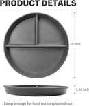 greenandlife 10 Inch 4PCS Unbreakable Portion Control Plates, Divided Plates for Kids Adults, Dishwasher & Microwave Safe Compartment Plate, Lightweight Reusable Wheat Straw Plate, Earth Tone by CozyNest Decor