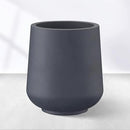 Kante 15.3" Dia Round Concrete Planter, Outdoor Indoor Large Plant Pots Containers with Drainage Hole and Rubber Plug for Home Garden Patio, Dark Gray by GreenHaven Gardens