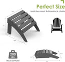 GREENVINES Adirondack-Ottoman | Set of 2 | HDPE Plastic | Outdoor Footrest | All Weather | Foot Rest | Foot Stool | Grey | for Adirondack Chair | for Patio Backyard Pool by CozyNest Decor