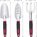 Garden Tool Set, 3 Pieces Aluminum Heavy Gardening Kit Including Hand Shovel, Transplant Shovel and Hand Rake with Soft Rubber Non-Slip Handle, Peoplewholovegardeningenjoy apleasant Experience by GreenHaven Gardens