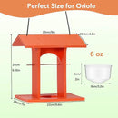 Oriole Feeder for Outdoors Hanging with Gift Box, Durable Plastic Oriole Jelly Feeder with Fruit Holder & 6oz Glass Bowl, Bird Feeder for Orioles with Roof Rain Protection for Garden, Patio, Backyard by CozyNest Decor