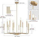 Modern Gold Farmhouse Chandeliers, 12-Light Industrial Metal Chandelier Lighting, Classic Candle Hanging Pendant Light Fixtures for Kitchen, Dining Room, Living Room, Entryway by CozyNest Decor