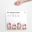 Comotomo Baby Bottle Bundle, Pink, (7 Piece Set) by TinyTreasures Baby Boutique