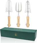 Berry&Bird Garden Tool Set- 3PCS Stainless Steel Gardening Tool Sets with Wooden Handle Trowel Weeding Fork & Digging Shovel Hand Tool Kit for Planting, Ideal Gardening Gift for Women & Men by GreenHaven Gardens