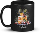 Personalized Christmas Decorative Mug - Fruit Cake Design Coffee Cup for Cake Lovers - Customized Black 11oz/15oz Cup for Daughter by CozyNest Decor