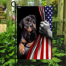 FLAGWIX American Flag - Rottweiler Dog Lover American US Flag, 4th of July Decorations for Inside, Outside, Garden Flag (11.5" x 17.5") - USA Flags Premium Polyester, Decorative Indoor Outdoor Flag by GreenHaven Gardens
