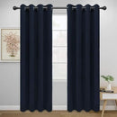 Easy-Going Blackout Curtains for Bedroom, Solid Thermal Insulated Grommet and Noise Reduction Window Drapes, Room Darkening Curtains for Living Room, 2 Panels (52x84 in,Navy)