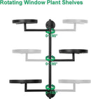 Rotating Window Wall Plant Shelves Stand Holder, 3 Tiered Metal Floating Plant Shelf Hanger Indoor , Window Sill Gifts by GreenHaven Gardens