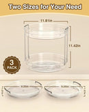 2 Pack Lazy Susan Organizer 9.25''and 11.81'' Two-Tier Lazy Susan Turntable for Cabinet, Spice Rack, and Pantry Storage - Spinning Makeup Organizer for Bathroom, Clear by CozyNest Decor