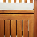 vidaXL Solid Acacia Wood Storage Bench with Cushion- Brown & Cream White, Indoor-Outdoor Versatile Bench with Ample Storage, Comfortable Padded Cushion Included by CozyNest Decor