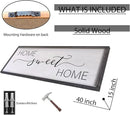 Home Sweet Home Sign Wall Decor 40"x15" Above Bed Living Room Large Wooden Framed Family Plaques Art (Black) by CozyNest Decor