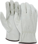 12 Pairs Heavy Duty Durable Cowhide Leather Work Gloves for Construction, Industrial and Personal Use by GreenHaven Gardens