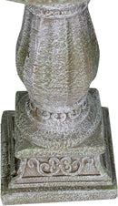 SunJet 23.8” H x 20” Dia Outdoor Birdbath with Exquisite Carvings Pedestal - Fibre Reinforced Concrete Birdbaths, Neoclassical Style Design for Garden Decor & Bird Attraction by GreenHaven Gardens