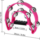 EastRock Double Row Tambourine,Metal Jingles Hand Held Percussion-Half Moon Tambourine for Adults, KTV, Party Pink by TinyTreasures Baby Boutique