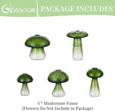 Glasseam Mushroom Plant Propagation Stations: Green Glass Terrarium Jar Set of 5 Cute Planters for Indoor Plants Mini Propagate Station Unique Christmas Birthday Gifts for Women Home Office Decor by GreenHaven Gardens