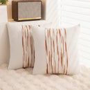 Boho Throw Pillow Covers 18x18 Set of 2 Christmas Decorative Cushion Case Striped Square Pillows Cover Chenille Pillow Cases Accent Neutral Pillowcase for Sofa Couch Bed,White Wine-red by CozyNest Decor
