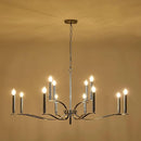 12 Light Nickel Living Room Chandelier High Ceiling Foyer Candle Chandelier Large Modern 44in Metal Chandeliers Hanging Light for Master Bedroom Dining Room Light Fixture Over Table