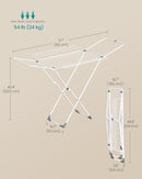 SONGMICS Clothes Drying Rack, Metal Laundry Drying Rack, Foldable, Space-Saving, Free-Standing Airer, with 4 Gullwings, Indoor Outdoor Use, Bed Linen Clothing, White ULLR541W01 by TinyTreasures Baby Boutique