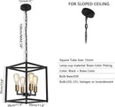Lantern Pendant Light, 4-Light Gold Chandelier,Modernized Ceiling Hanging Light Fixture for Bedroom Kitchen Island Foyer Living Room Dining Room Hallway by CozyNest Decor