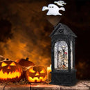 Eldnacele Halloween Ghost Projection Snow Globe Lantern with 6-Hour Timer, Lighted Plug-in & Battery Operated Water Glittering Snowing Globe Lamp for Spooky Fall Halloween Indoor Decoration(Skeleton) by CozyNest Decor