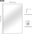 36x55inch Bathroom Mirror, Silver Rectangle Mirror with Thin Metal Frame, Large Rectangular Wall Mirrors for Bathroom, Living Room, Hair Salon, Big Mirror Hang Horizontal/Vertical by CozyNest Decor