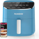 Nuwave Brio Plus Air Fryer 8 Qt, New & Improved, PFAS-FREE, 7 Digital One-Touch Cook Functions that AIR FRY, BAKE, ROAST, DEHYDRATE, TOAST, REHEAT, PREHEAT, 150 Presets, 50°F~400°F (Cozy Blue) by CozyNest Decor